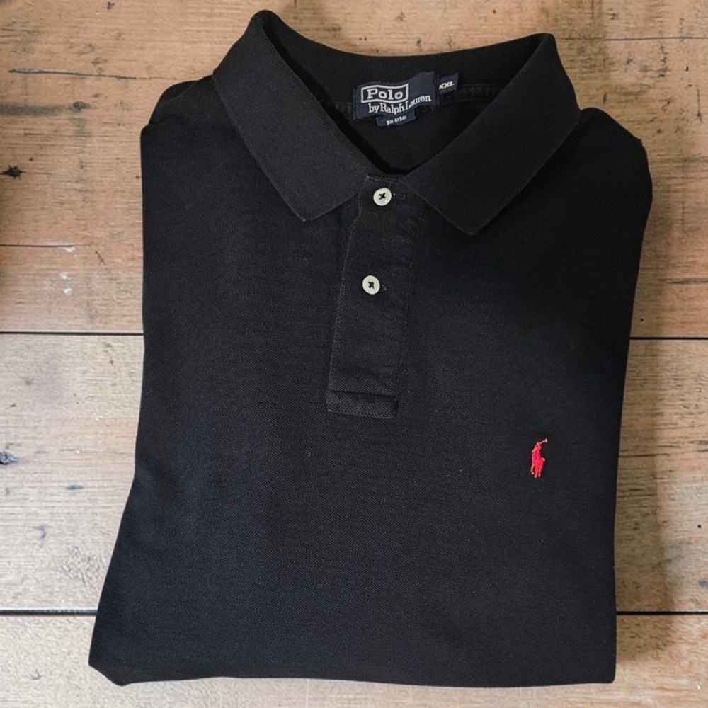 NWOT Polo by Ralph Lauren Classic Black Long Sleeve Polo Shirt Size--XXL